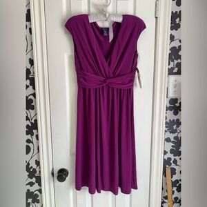 Chaps purple Knot-Front Midi Dress fresh spring colorful wedding guest pretty